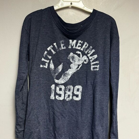 Little Mermaid 1989 Navy blue shirt Disney size Small S long sleeve sweatshirt - Picture 2 of 4